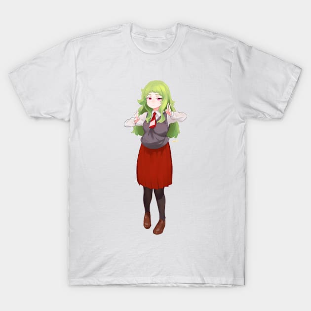 Green Hair Girl T-Shirt by nagare017